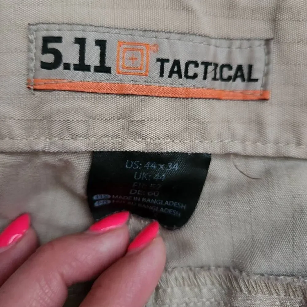 5.11 Tactical Stryke Cargo Pants Mens 44 X 34‎ khaki Ripstop Canvas Utility Work